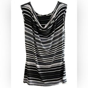 Black and White Striped Women's Top